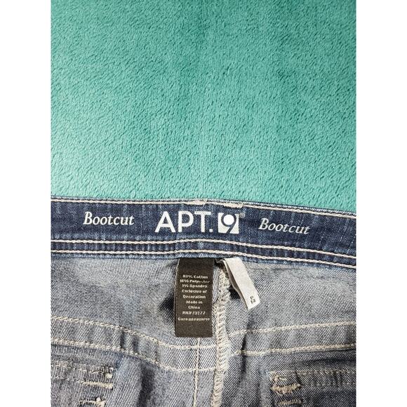 Apt 9 Jeans Size 14 Petite Womens Blue Pants Stretch Ladies Mid Rise Bootcut - Picture 3 of 11
